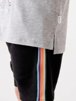 Noir - Short en molleton à rayures Paul Smith Junior Artist garçon