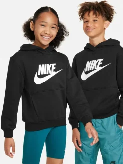 Noir - Sweat à capuche Nike Club polaire avec logo