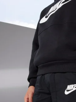 Noir - Sweat à capuche Nike Club polaire avec logo