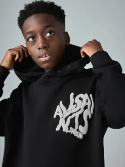 Noir - Sweat à capuche smALLSAINTS Orlando oversize