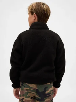 Noir - Sweat-shirt à enfiler semi-zippé avec Logo Gap Sherpa (4-13ans) (4-13ans)