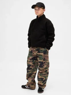 Noir - Sweat-shirt à enfiler semi-zippé avec Logo Gap Sherpa (4-13ans) (4-13ans)