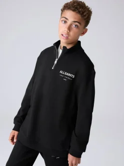 Noir - Sweat-shirt smALLSAINTS Underground oversize à demi-fermeture éclair