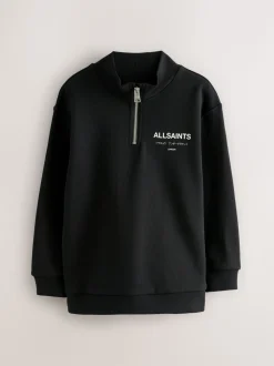 Noir - Sweat-shirt smALLSAINTS Underground oversize à demi-fermeture éclair