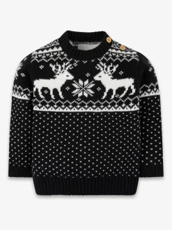 Noir - The Little Tailor - Pull de Noël en forme de renne et de foire