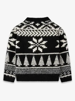 Noir - The Little Tailor pull de Noël en jacquard bicolore épais pour enfant
