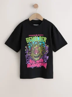 Noir - T-shirt à manches courtes imprimé Dungeons & Dragons (3-16ans)