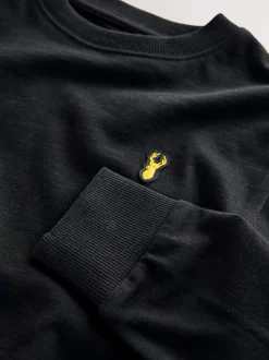 Noir - T-shirt confortable à manches longues (3-16 ans)