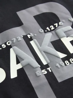 Noir - T-shirt graphique oversize Baker by Ted Baker