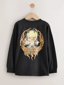 Noir - T-shirt Groot à manches longues des Gardiens de la Galaxie (3-16ans)