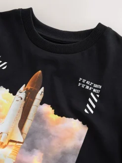 Noir - T-shirt NASA à manches courtes (3-16ans)