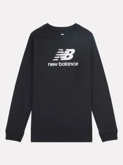 Noir - T-shirt New Balance New Balance manches longues en jersey à logo empilé pour enfant