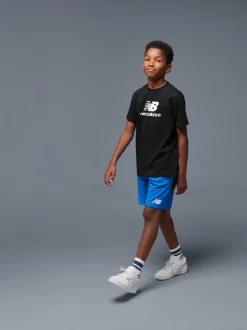 Noir - T-shirt New Balance en jersey à logo en coton empilé