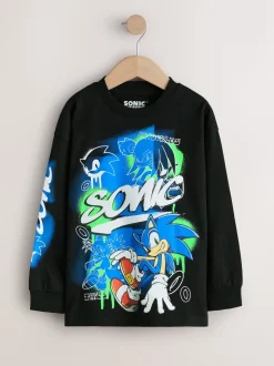 Noir - T-shirt Sonic à manches longues (3-16ans)