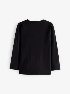 Noir - T-shirt uni à manches longues (3mths-7yrs)