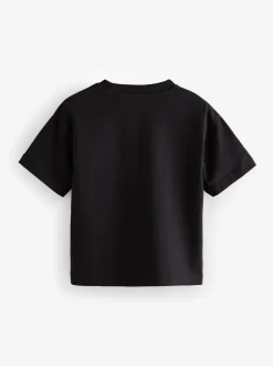 Noir - T-shirt uni Manches courtes (3mths-7yrs)
