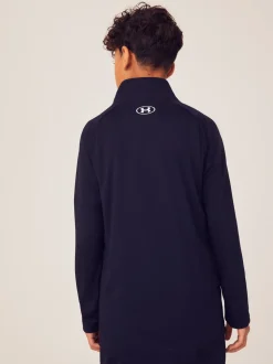 Noir - Under Armour Youth Tech 2.0 1/2 Sweatshirt zippé