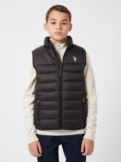 Noir - U.S. Polo Assn. Gilet matelassé à panneaux pour garçons