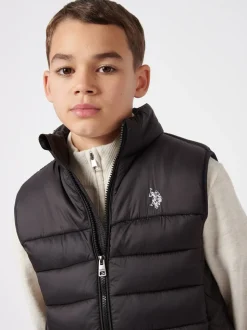 Noir - U.S. Polo Assn. Gilet matelassé à panneaux pour garçons