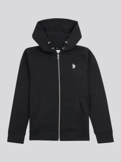 Noir - U.S. Polo Assn. Sweat-shirt à capuche zippé Double Horsemen