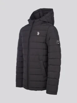 Noir - U.S. Polo Assn. Veste légère à capuche Courtepointe pour garçons