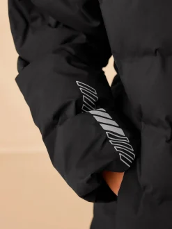 Noir - Veste imperméable à capuche de poids moyen (3-17ans)