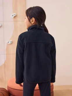 Noir - Veste polaire zippée avec poches (3-16ans)