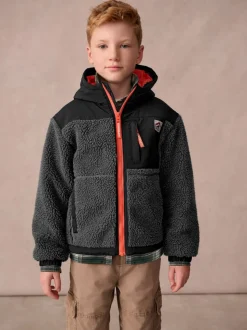 Noir - Veste Superdry zippée et imitation peau de mouton