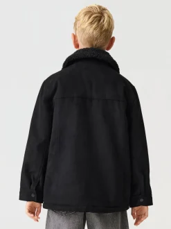 Noir - Veste-chemise en daim (3-16ans)