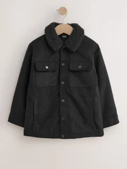 Noir - Veste-chemise en daim (3-16ans)