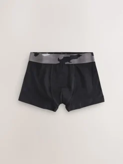 Noir avec taille camouflage - Lot de 5 boxers (2-16ans)