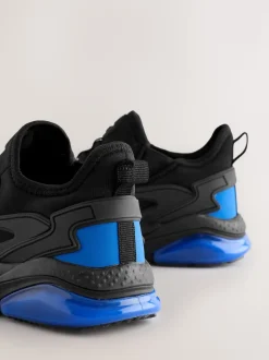 Noir Bleu Ombre - Entraîneurs en dentelle élastique