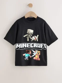 Noir imprimé gel - T-shirt Minecraft (3-16ans)