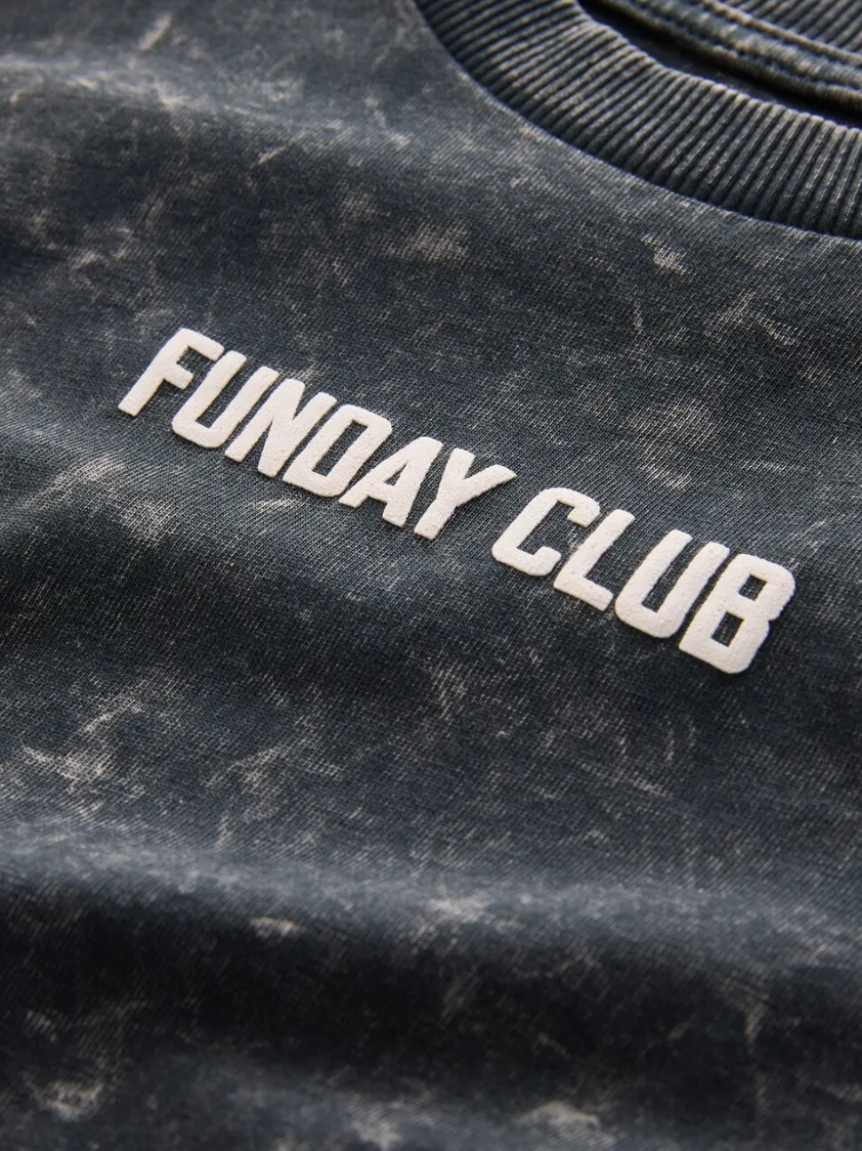 Noir lavé - T-shirt imprimé graphique à manches longues (3mois-8ans)