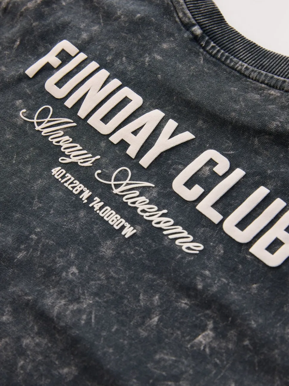 Noir lavé - T-shirt imprimé graphique à manches longues (3mois-8ans)