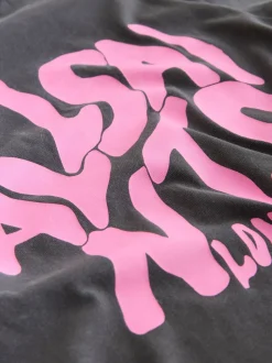 Noir lavé - T-shirt smALLSAINTS oversize à logo Orlando et Col rond