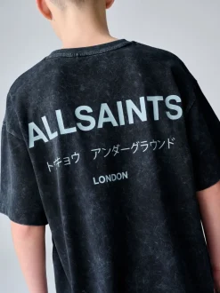 Noir lavé - T-shirt smALLSAINTS oversize en Coton à Col rond