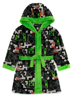 Noir Minecraft - Peignoir Vanilla Underground unisexe en polaire pour enfant