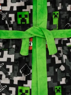 Noir Minecraft - Peignoir Vanilla Underground unisexe en polaire pour enfant