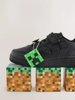 Noir Minecraft - School Fermeture par contact Elastic Lace Chaussures
