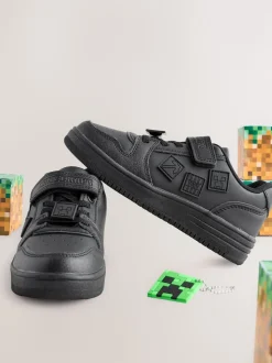 Noir Minecraft - School Fermeture par contact Elastic Lace Chaussures
