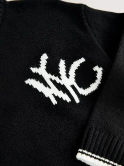 Noir NYC - Tireur de col rond tricoté (3-16yrs)