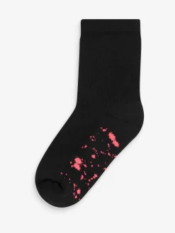 Noir tacheté  - Paquet de chaussettes rembourrées en coton riche 7