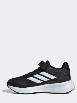 Noir/Blanc - adidas Baskets de course Runfalcon 5 à lacets élastiques pour enfant
