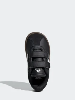 Noir/Blanc - adidas Vl Cour 3.0 Baskets bébé à crochets et boucles