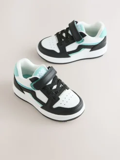 Noir/Blanc - Baskets à lacets élastiques à fermeture tactile