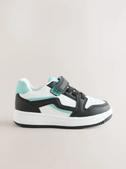 Noir/Blanc - Baskets à lacets élastiques à fermeture tactile