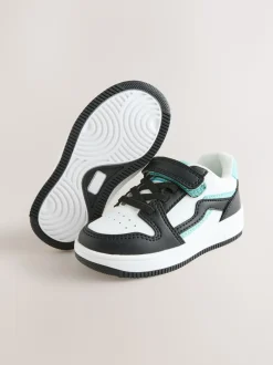 Noir/Blanc - Baskets à lacets élastiques à fermeture tactile