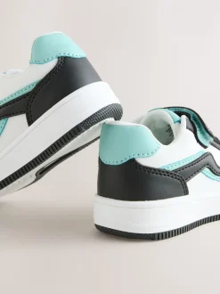 Noir/Blanc - Baskets à lacets élastiques à fermeture tactile