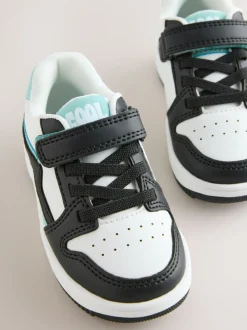 Noir/Blanc - Baskets à lacets élastiques à fermeture tactile